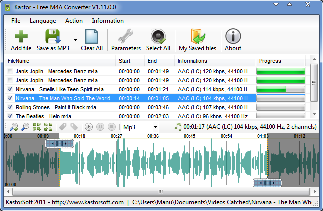 Convert M4A, AAC, MP4, MOV To MP3